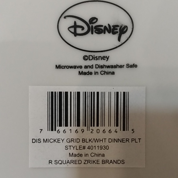 Set of 4 Mickey Mouse Goofy Grid Black White Ceramic Dinner Plate. - Picture 7 of 8